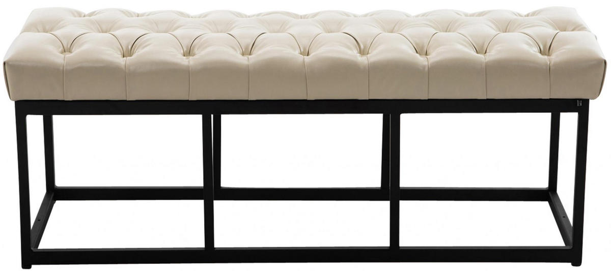 SITZBANK 120/38 cm Kunstleder creme - Creme/Schwarz, Textil/Metall (120/46/38cm) - CLP