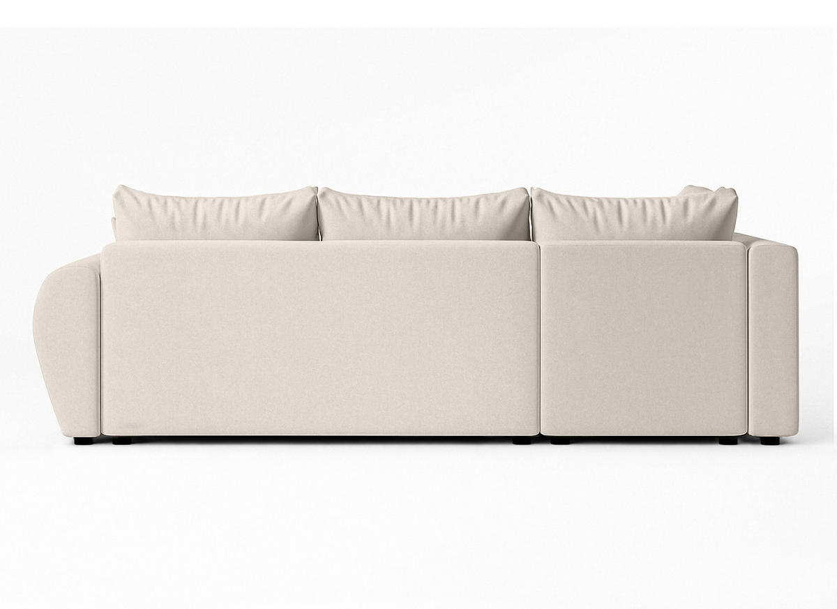 ECKSOFA L Form Malatya MAX Beige 246/145/80 cm stilvolle mit Schlaffunktion L - Beige/Schwarz, Kunststoff/Textil (175/235cm) - AX Living