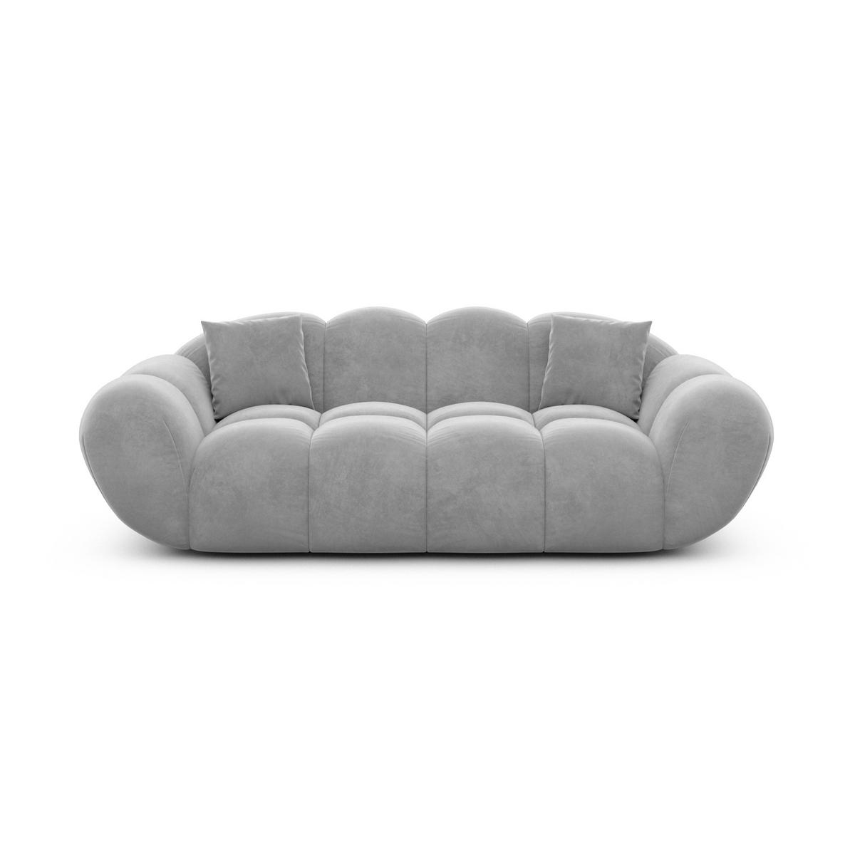 2-SITZER-SOFA Liva Hellgrau Samtstoff - Hellgrau, Textil (200/70/93cm) - VAROYAL