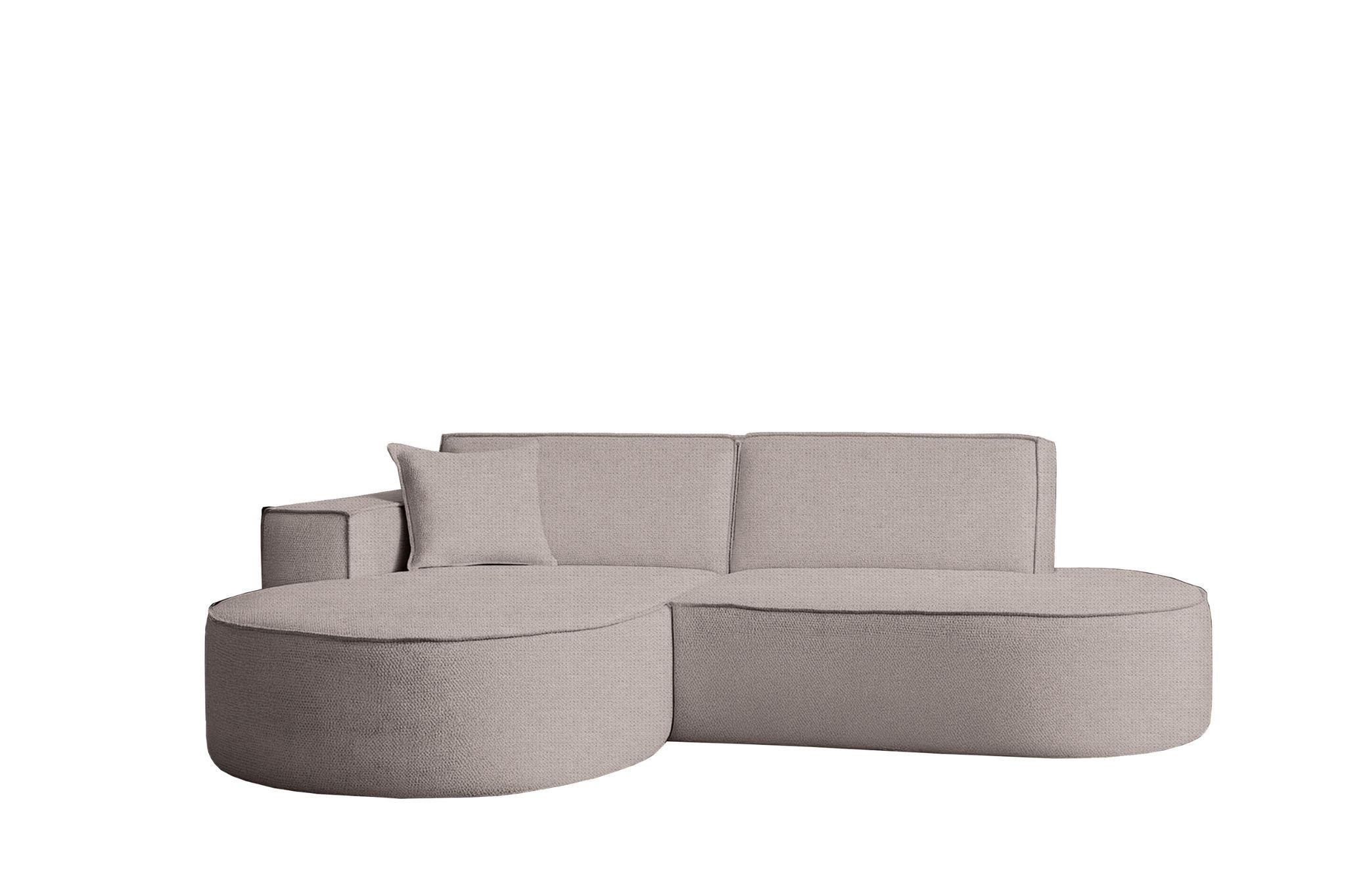 ECKSOFA Modena Studio Stoff Artico, Beige Links - Beige, Holz/Textil (165/236cm) - Kaiser Möbel