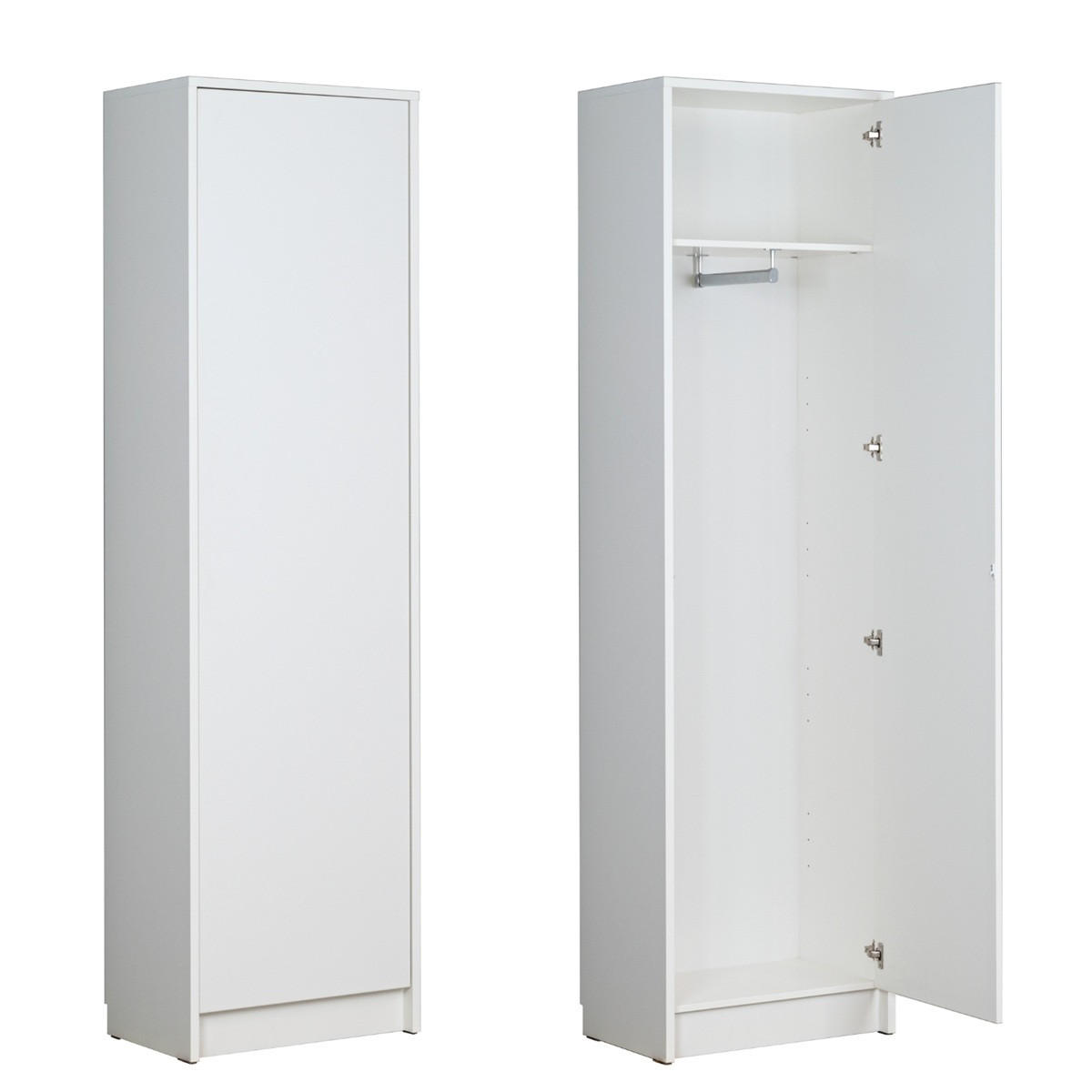 SCHRANKBETT Wandklappbett vertikal SBV 140x200 mit 2 Schränken - 3-teilig - Weiß - Weiß, Holzwerkstoff (140/200cm) - QMM TraumMöbel