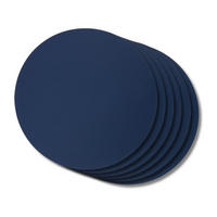 COOKINGLIFE Tischsets - Doppelseitig - Veganes Leder - Grau / Blau ø 38 cm - 6 Stück - Blau, Kunststoff (38cm) - Cookinglife