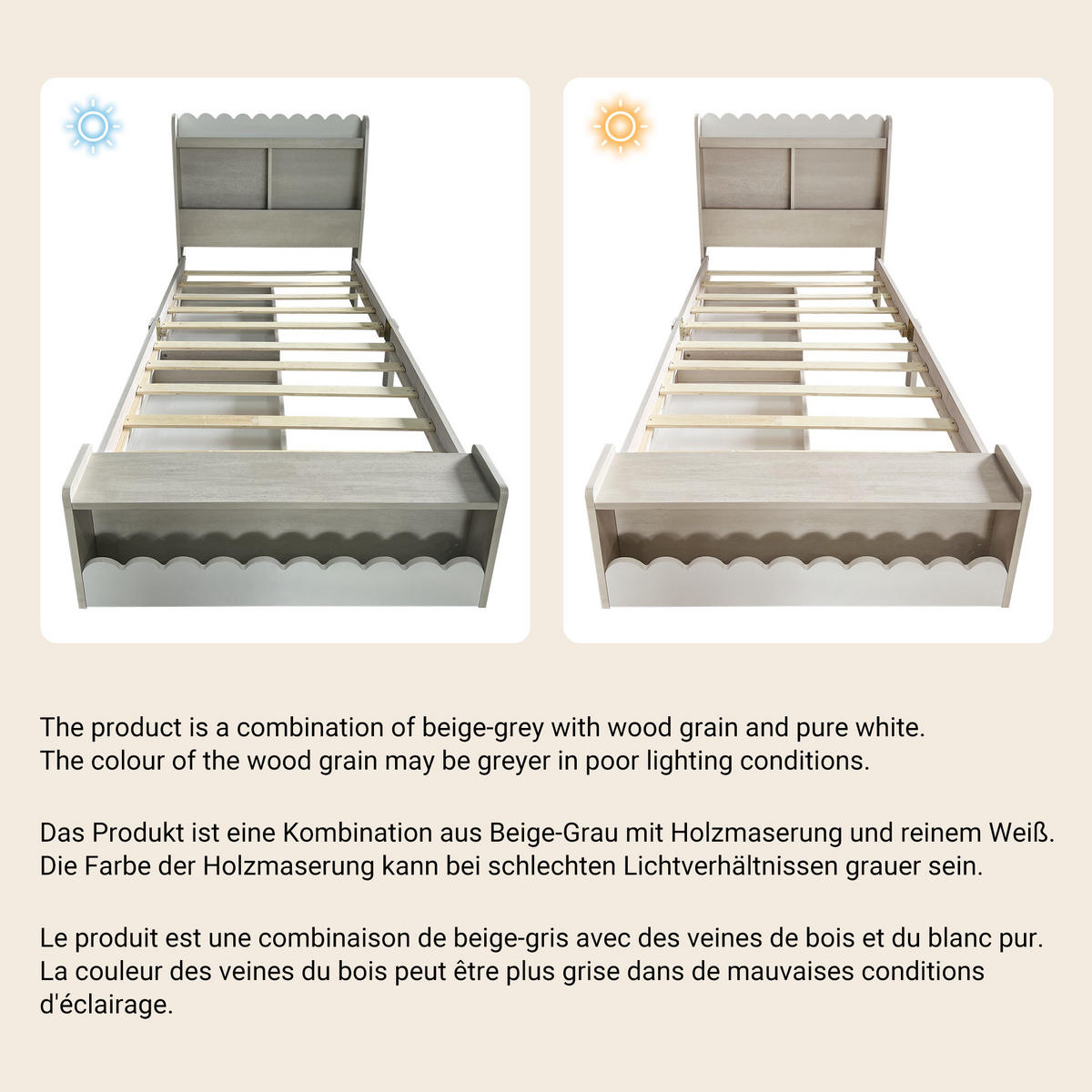 POLSTERBETT 90/190 cm Weiß und Eichefarben aus Massivholz und MDF mit Stauraum - Weiß, Holzwerkstoff (90/190cm) - OKMYHOME