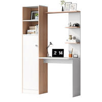SCHREIBTISCH 123,5/45/168,5 cm weiß mit Holzkontrast und Stauraum - Naturfarben, Holzwerkstoff (123.5/45/168.5cm) - OKWISH
