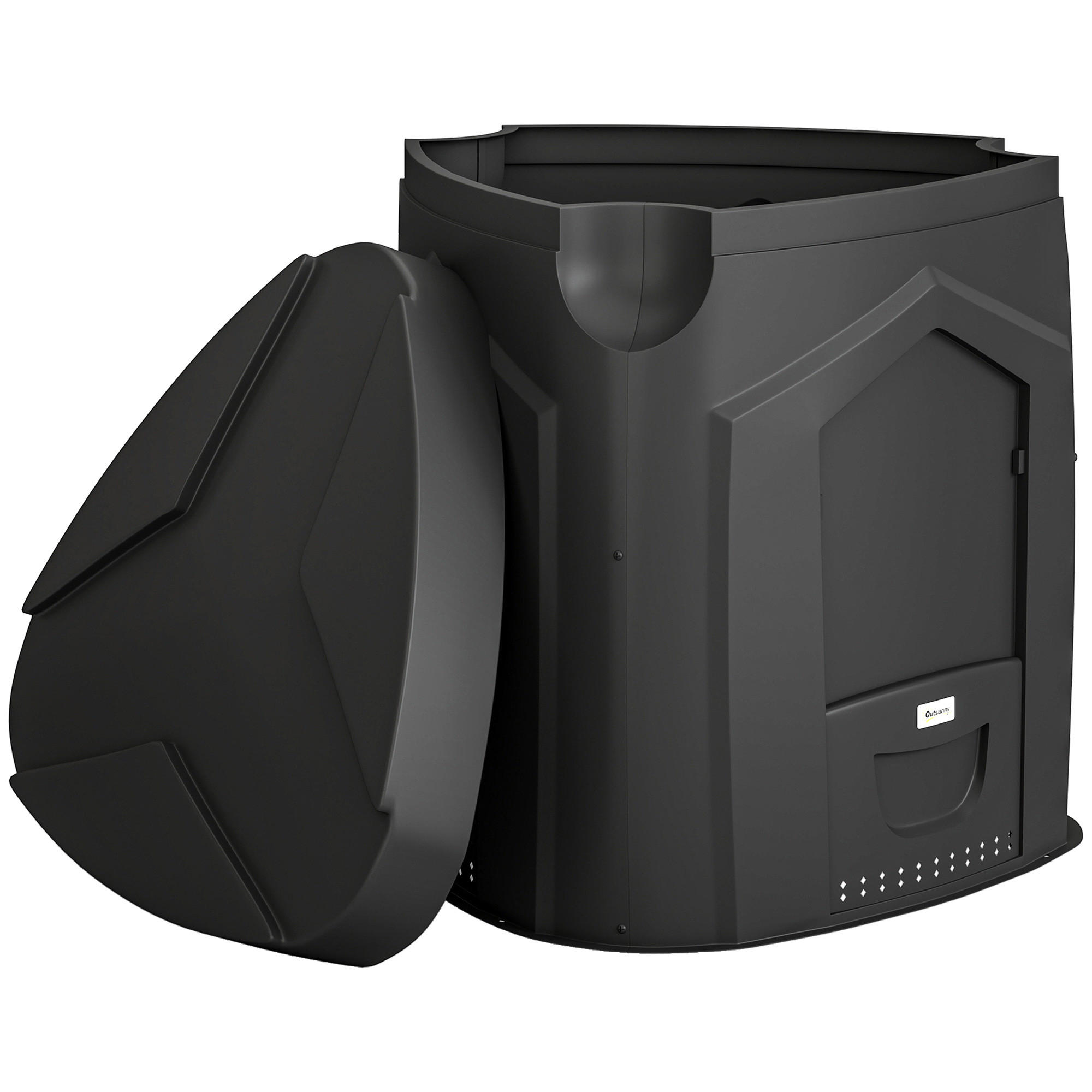 GARTENKOMPOSTER Polypropylene Schwarz - Schwarz, Kunststoff (75/78/78cm) - Outsunny