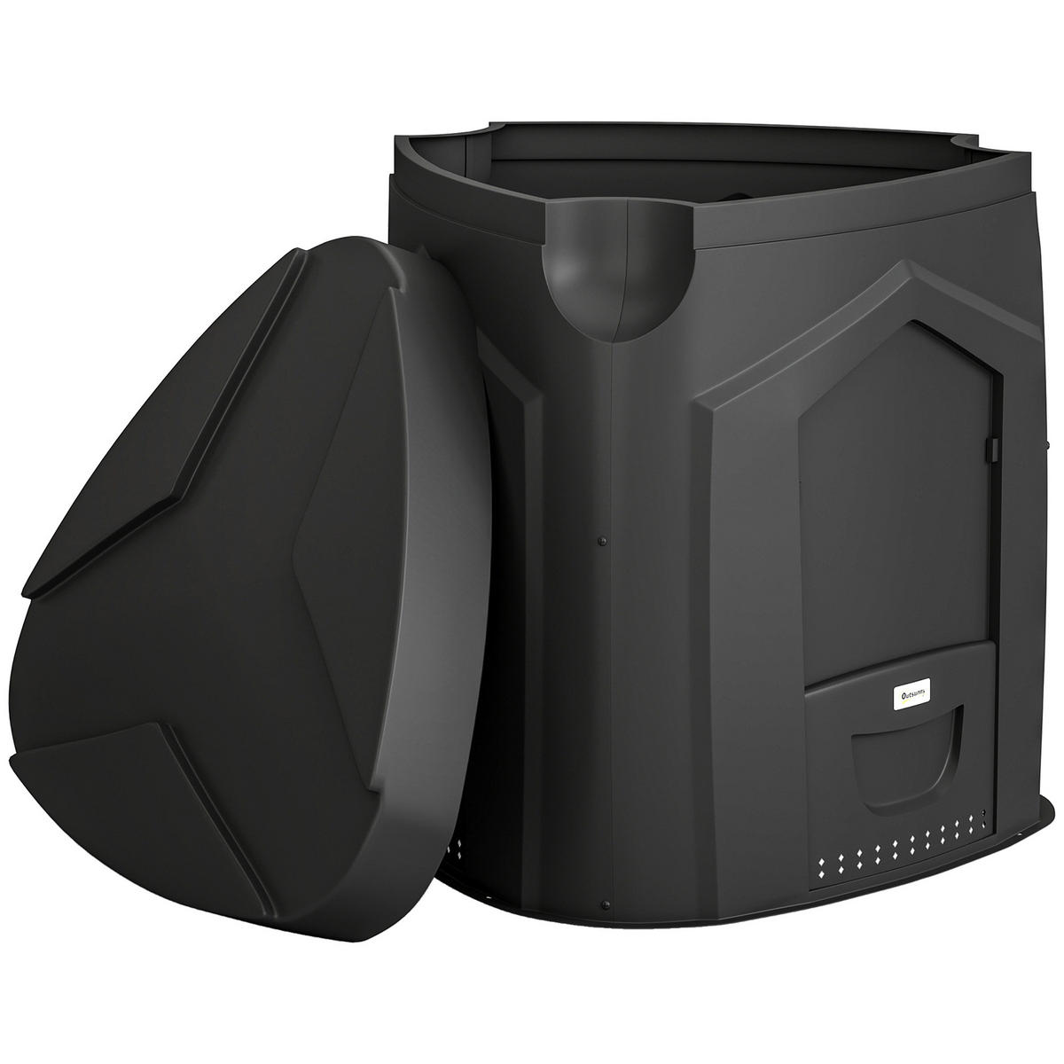 GARTENKOMPOSTER Polypropylene Schwarz - Schwarz, Kunststoff (75/78/78cm) - Outsunny