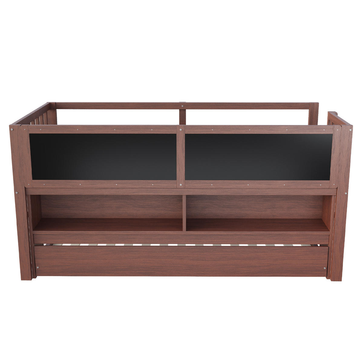 KINDERBETT 90/200 cm mit Rollbett, Stauraum und Tafeloberflächen in Braun - Braun, Holz (90/200cm) - BEAOK