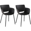 STUHL 2er Set Kunststoff Schwarz - Schwarz, Kunststoff/Metall (58/80/54cm) - CLP