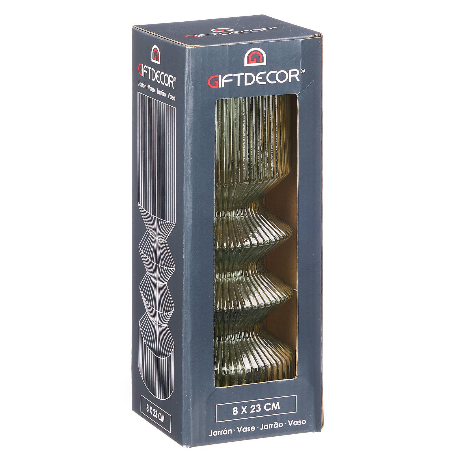 Thumbnail - Giftdecor Vase, Grün, Glas, 23 cm, Dekoration, Vasen, Glasvasen