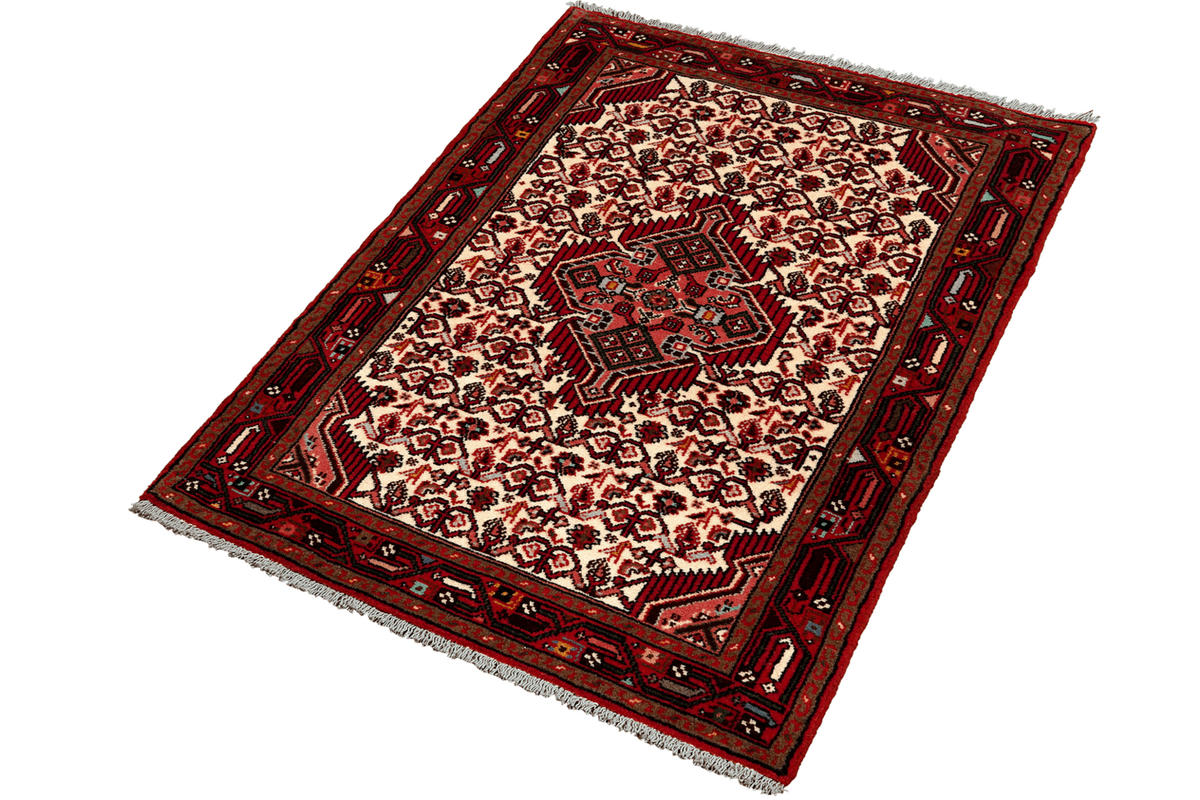 ORIENTTEPPICH handgeknüpft Assadabad Beige, Rot 144/82 cm Schurwolle - Beige/Rot, Textil (82/144cm) - Looma