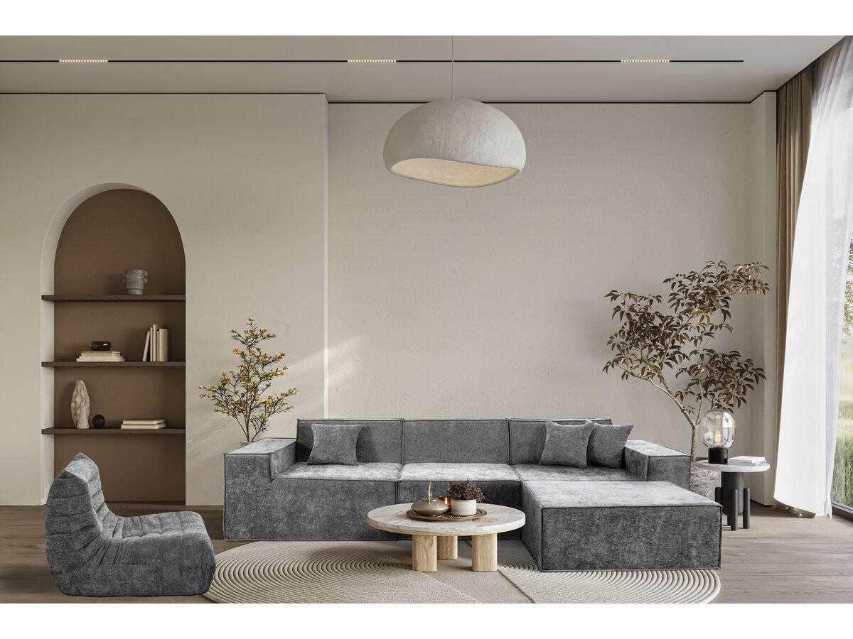 4-SITZER-SOFA Lusso Grau - Grau, Textil (300/70/100cm) - Habitat Garten