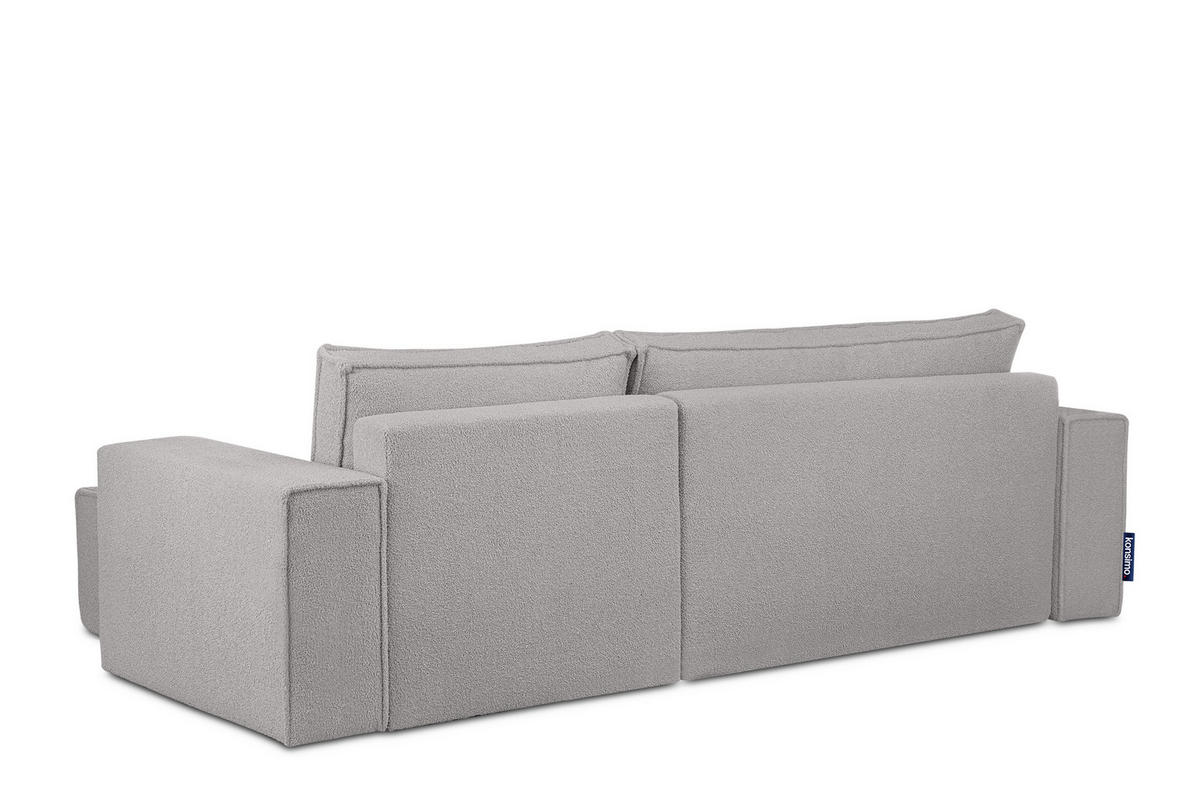ECKSCHLAFSOFA-LINKS/RECHTS NAPI II in Pet Friendly Stoff, aschfahl - Hellgrau/Grau, Textil (262/148cm) - KONSIMO®