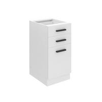 KÜCHENUNTERSCHRANK 40 cm, ohne Arbeitsplatte, mit Schubladen, Weiß matt - Weiß Hochglanz, Holz (40/82/51.6cm) - B BELINI GROUP