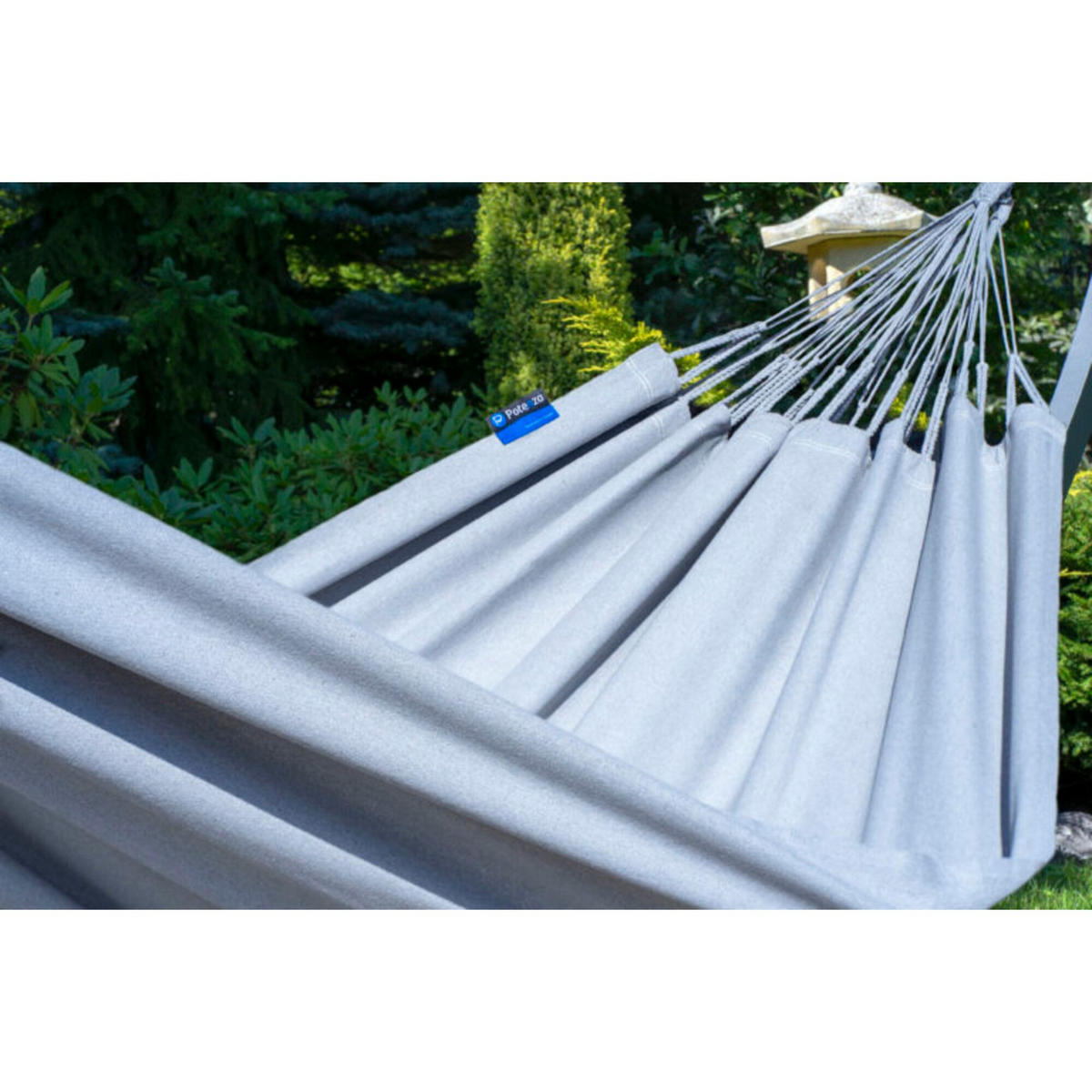 HÄNGEMATTE mit Verzinktem Gestell, 2 Personen, XXL, 200 kg, Metall, Merida Grau, einfache Montage - Grau, Metall (370/130/120cm) - Potenza