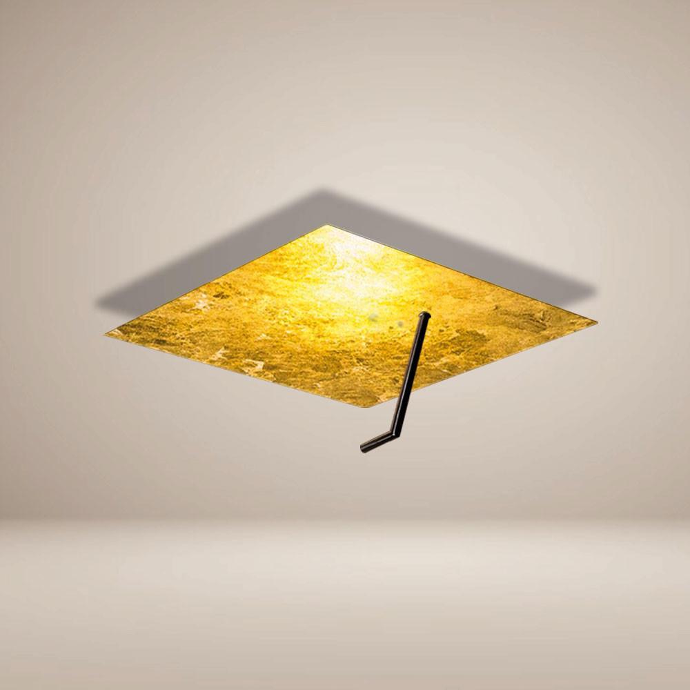 LED-WAND-/DECKENLAMPE Hook Blattgold 45x45cm - Goldfarben, Metall (45/45/25cm) - s.luce