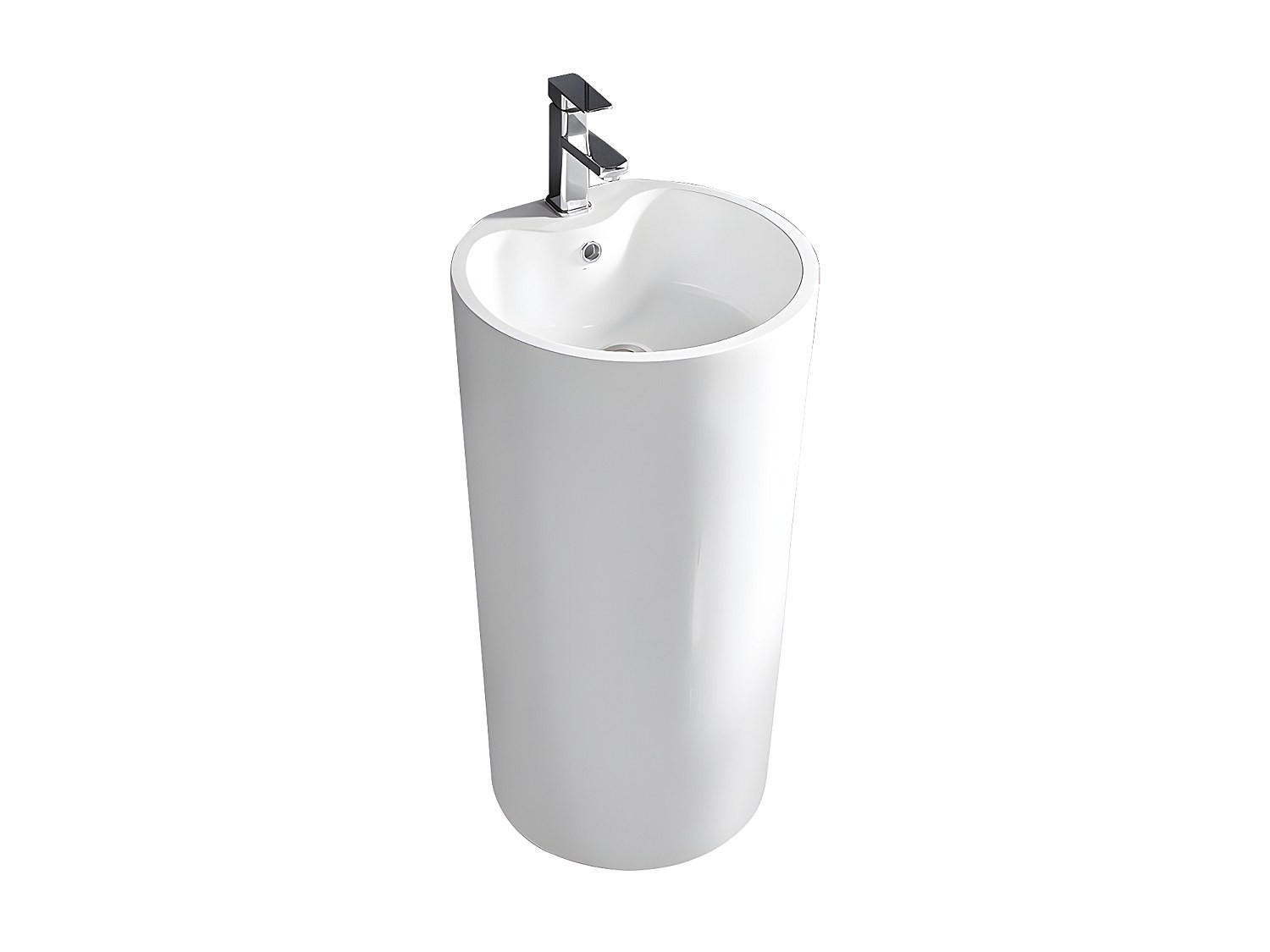 FREISTEHENDES Waschbecken - 45 cm x 43 cm - Harz - Weiß - TOTAM - Weiß, Kunststoff (45/83/43cm) - Vente-Unique