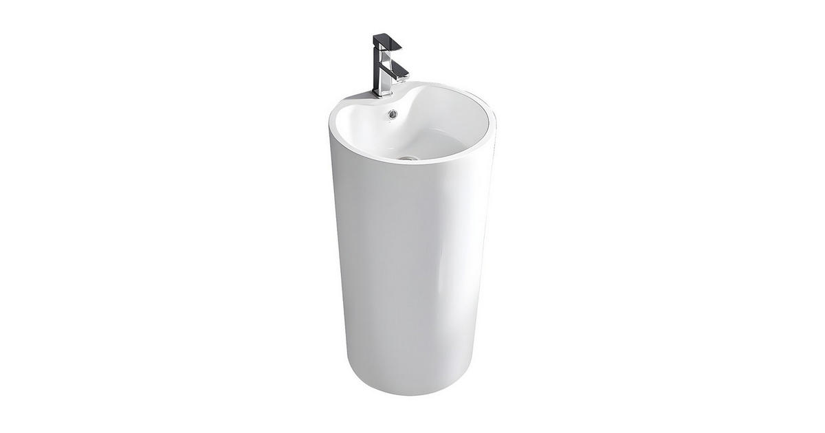 Vente-Unique FREISTEHENDES Waschbecken - 45 x 43 - harz - weiß Totam ...