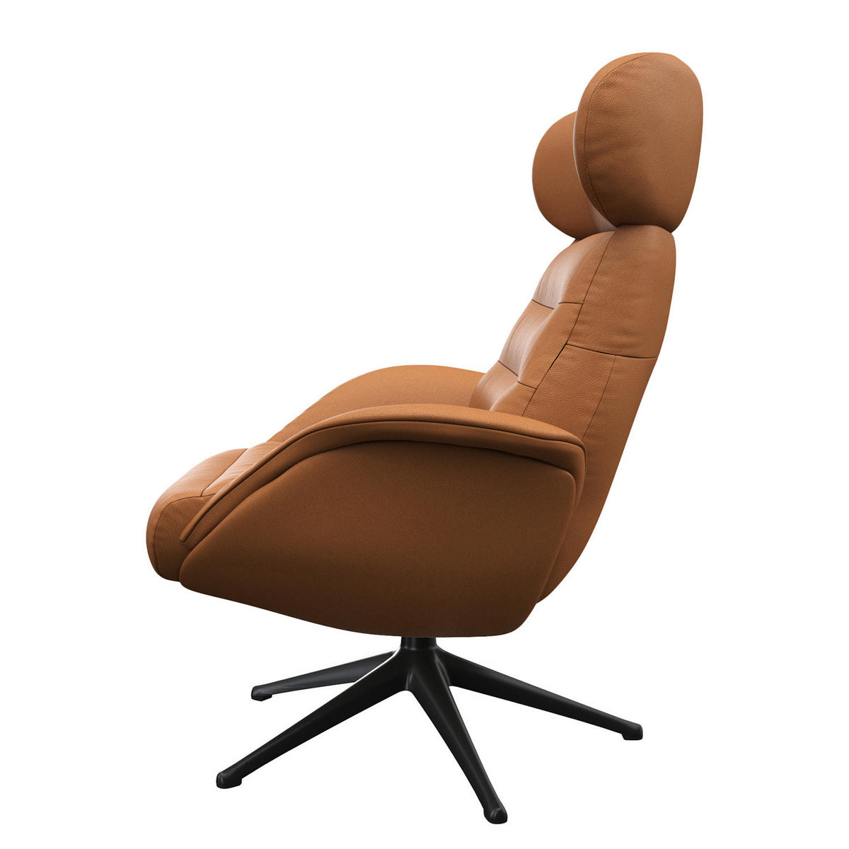 RELAXSESSEL - Cognac, Leder/Metall (90/107/90cm) - home24