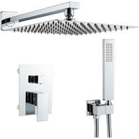 DUSCHARMATUR Set Unterputz mit Regendusche und Handbrause Chrom - Silberfarben, Metall (33/14.8/45cm)