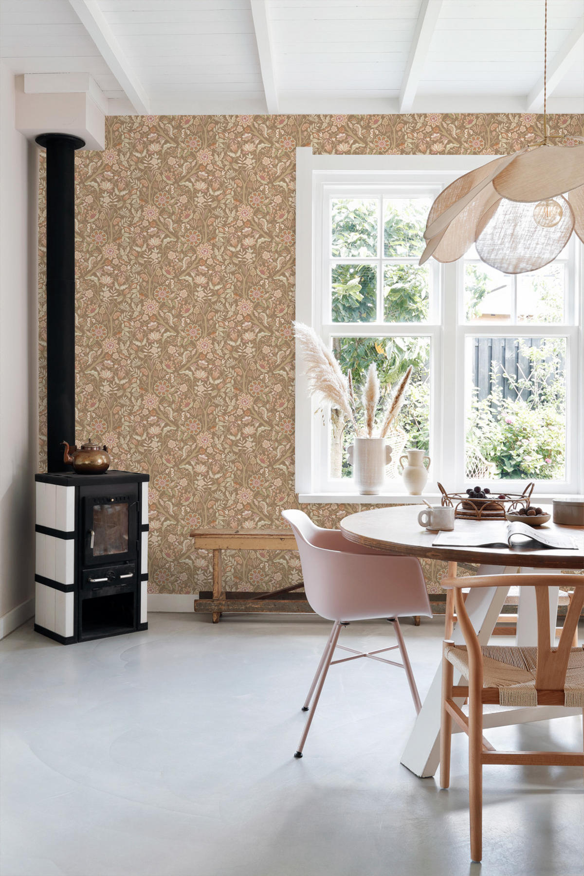 TAPETE Blumenmuster 50 x 900 cm - Braun, Papier (50/900cm) - ESTAhome