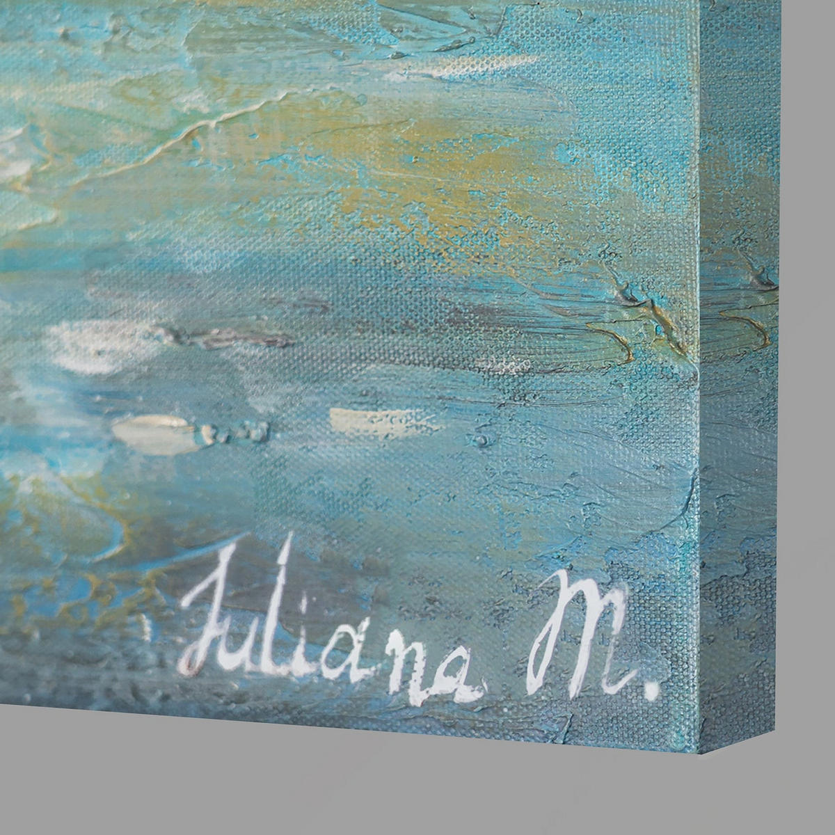 GEMÄLDE Abkühlung auf Keilrahmen 120x80 cm - Blau, Holz (120/80cm) - YS-art gallery