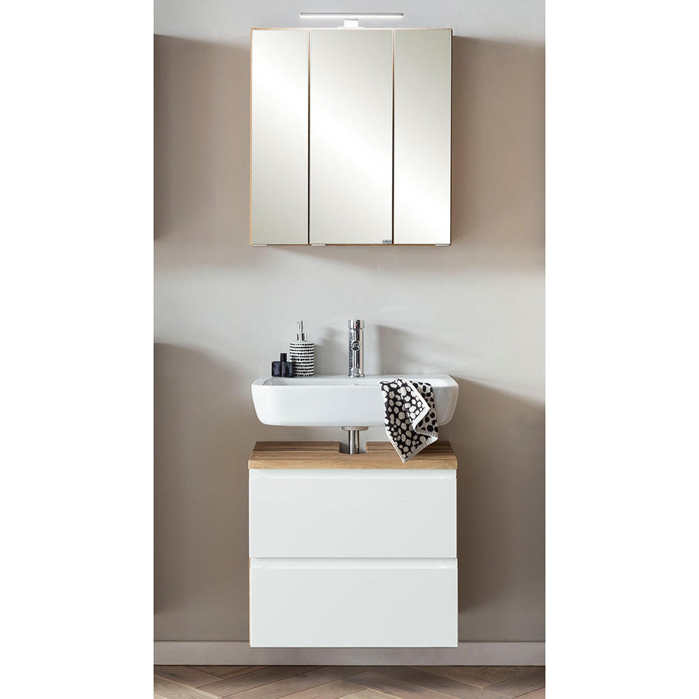 Lomado Badmöbel-Set Weiß 60x200x35 cm