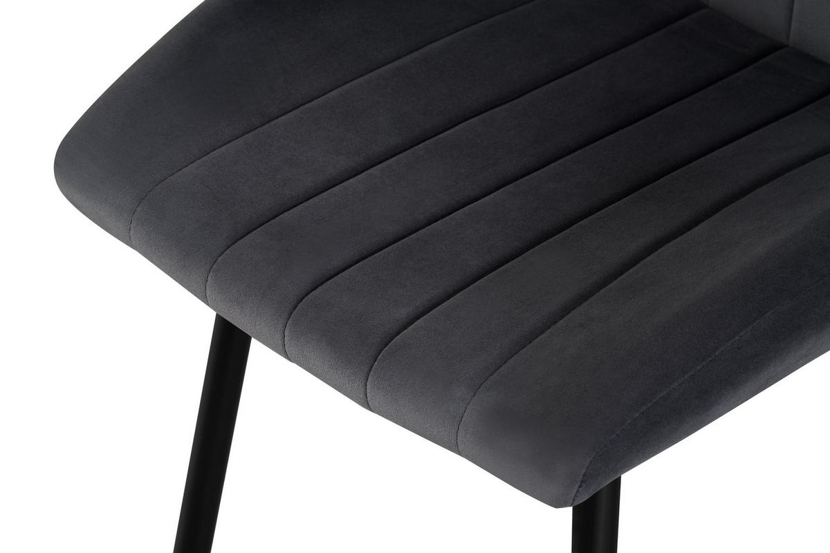 STUHL 2er Set Sevilla Stühle in Anthrazit - gemütliches Design - B/H/T: 52x75x58 cm - Anthrazit, Textil (58/75/52cm)