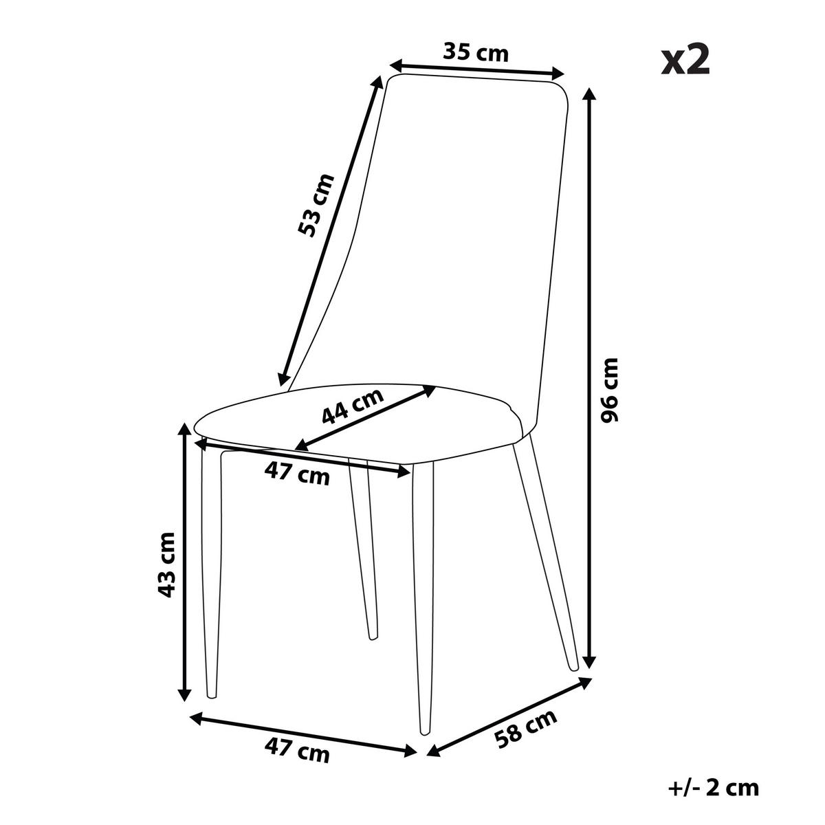 ESSZIMMERSTUHL 2er-Set hellgrau Kunstleder Clayton - Hellbraun/Grau, Kunststoff (47/96/58cm) - Beliani