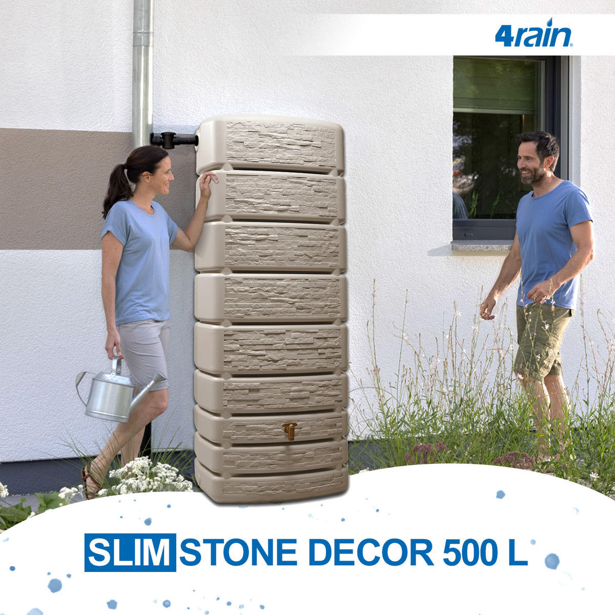 WANDTANK 500 L, sandbeige - Beige, Kunststoff (75/184/51cm) - 4rain