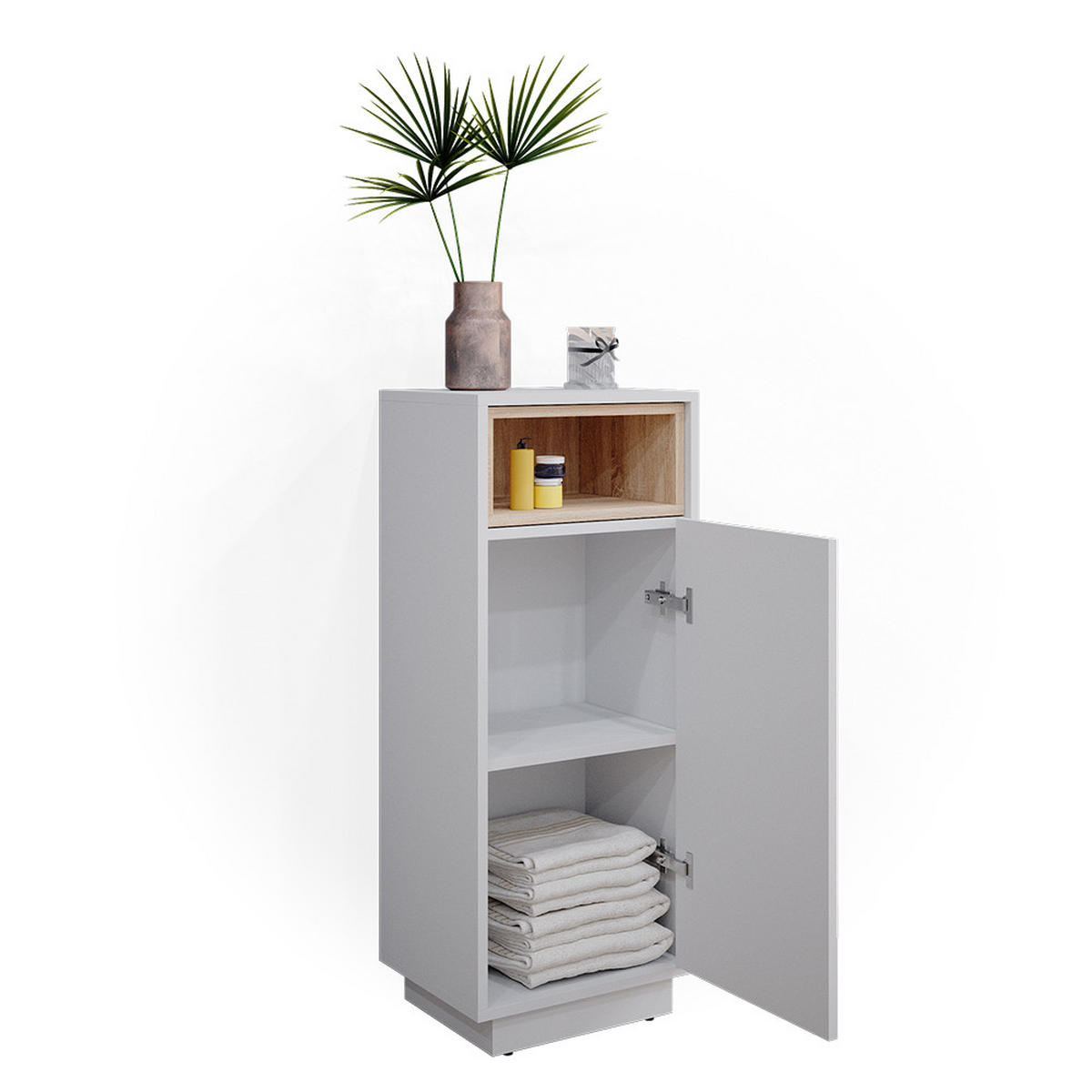 MIDISCHRANK Beatrice Weiß 30 x 93 cm - Weiß, Holzwerkstoff (30/93/30cm) - Vicco