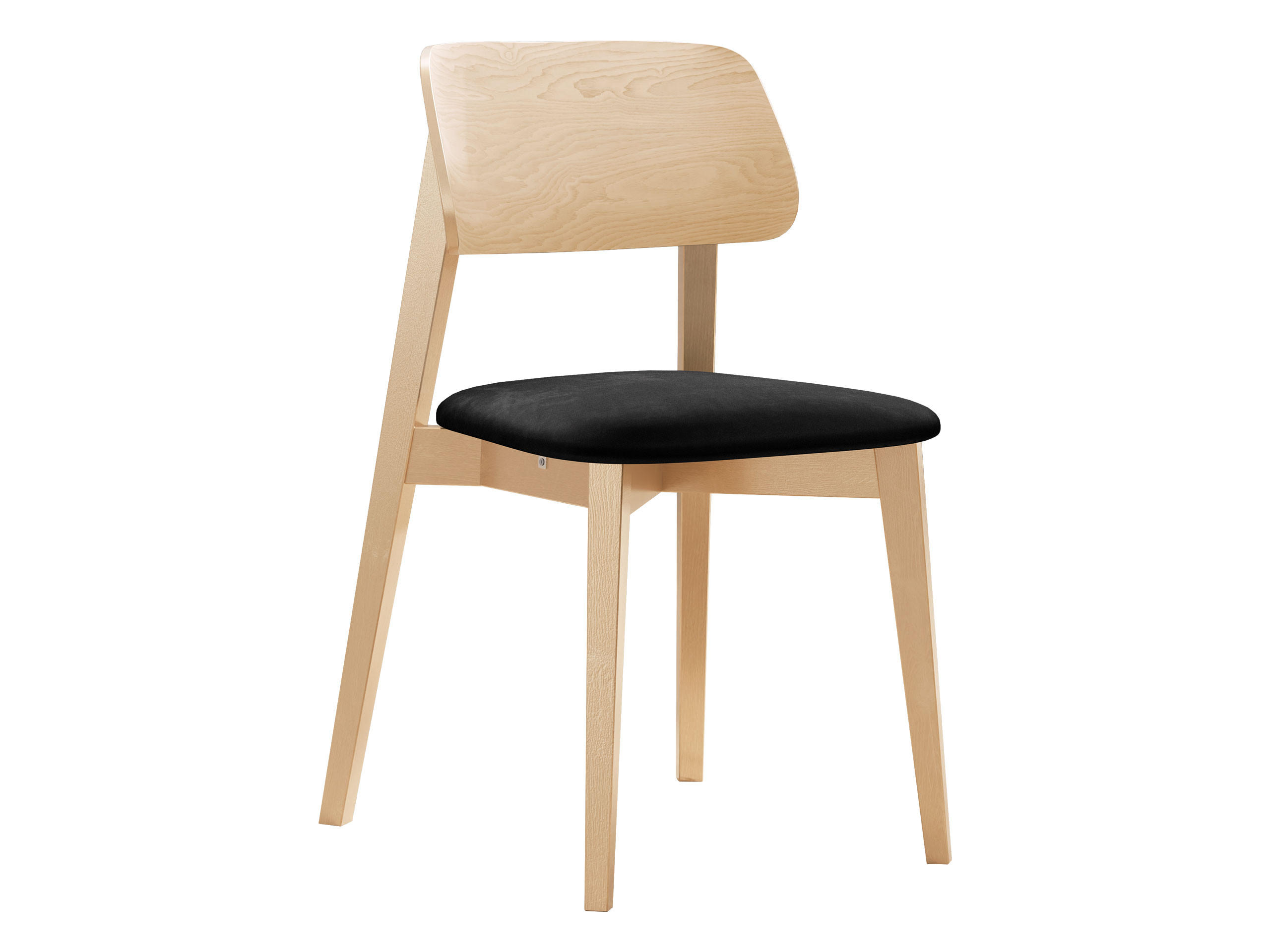WOHNZIMMER STUHL KT63, Holzfarbe: Buche - Buchefarben/Schwarz, Holz/Textil (47/80/49cm) - MIRJAN24