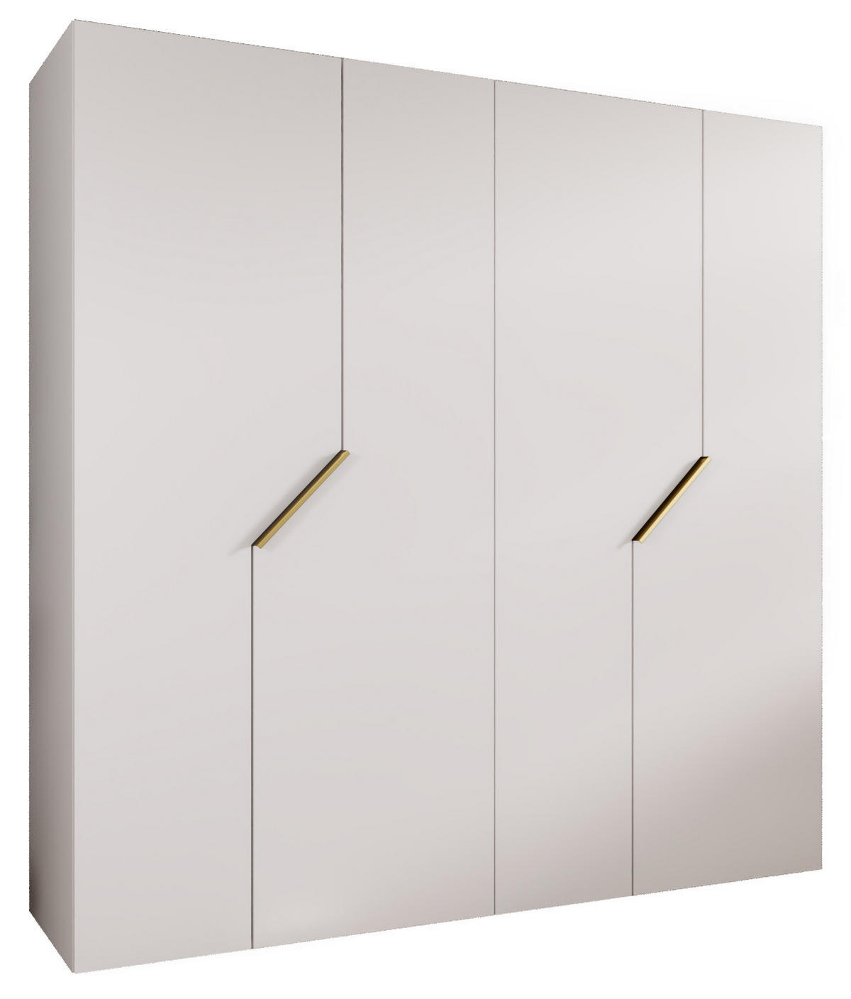 DREHTÜRENSCHRANK 202/200/52 4-türig - Goldfarben/Weiß, Holz/Metall (200/202/52cm) - Abiks Möbel