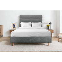 KOPFTEIL Modell Linien – Anthrazitgrauer Stoff 160 cm - Anthrazit/Beige, Karton/Holz (160/120/10cm) - Sommeil de Plomb