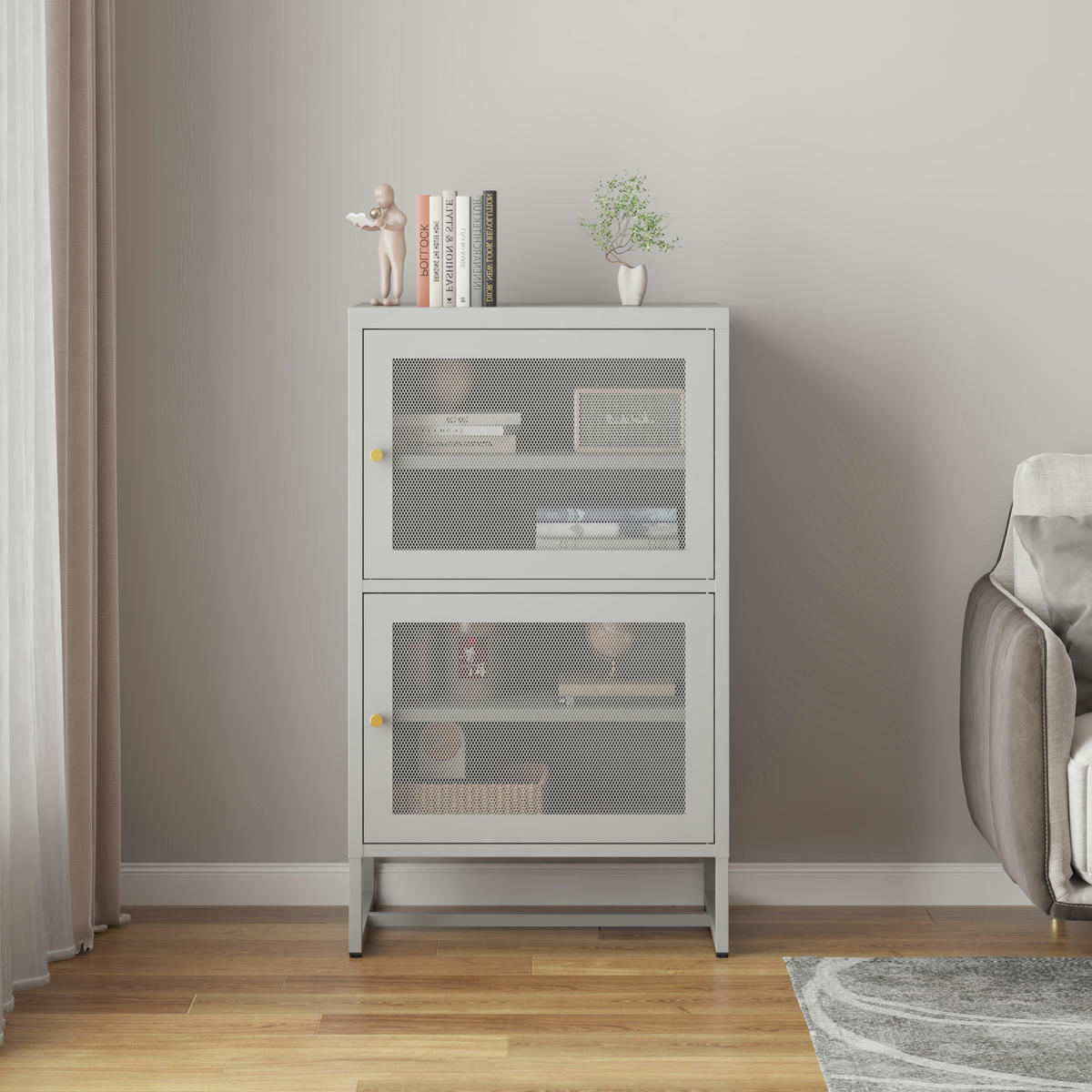 BÜROSCHRANK Sund - Grau, Metall (60/101.5/40cm) - [en.casa]