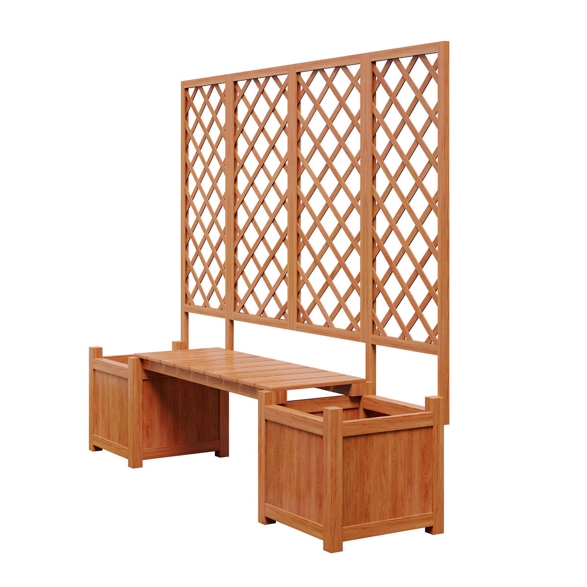 BLUMENTOPF 169/42/145 cm Braun mit Spalier als Rankhilfe - Braun, Holz (42/145/169cm) - Oxeza