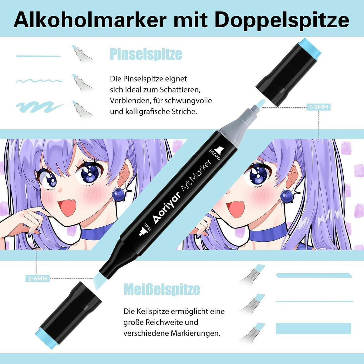 MARKER-SET 80 Farben – Dual Tip mit Aufbewahrungsbox - Multicolor, Kunststoff (10/10/15cm)