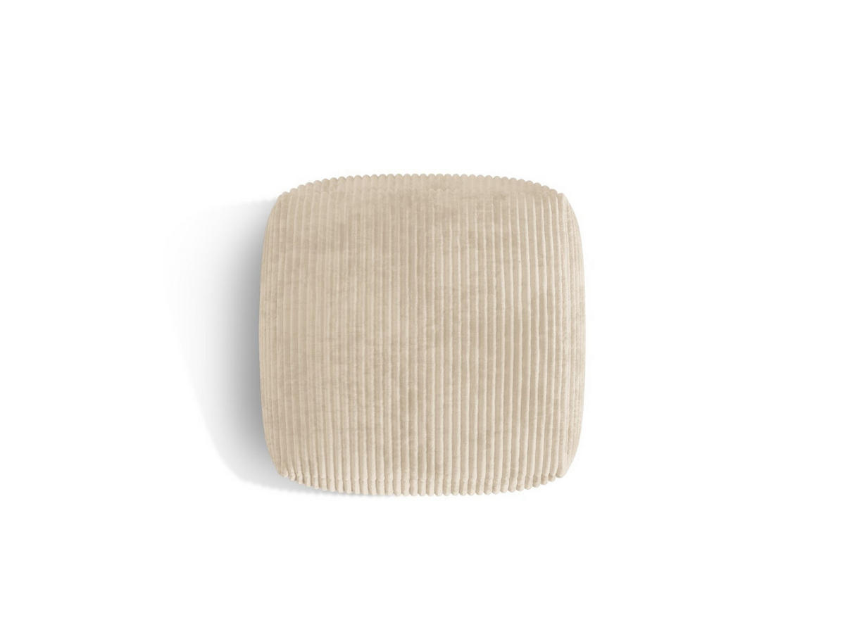 POUF Martina aus Cord leichtes beige - Creme, Textil (106/44/106cm) - Micadoni