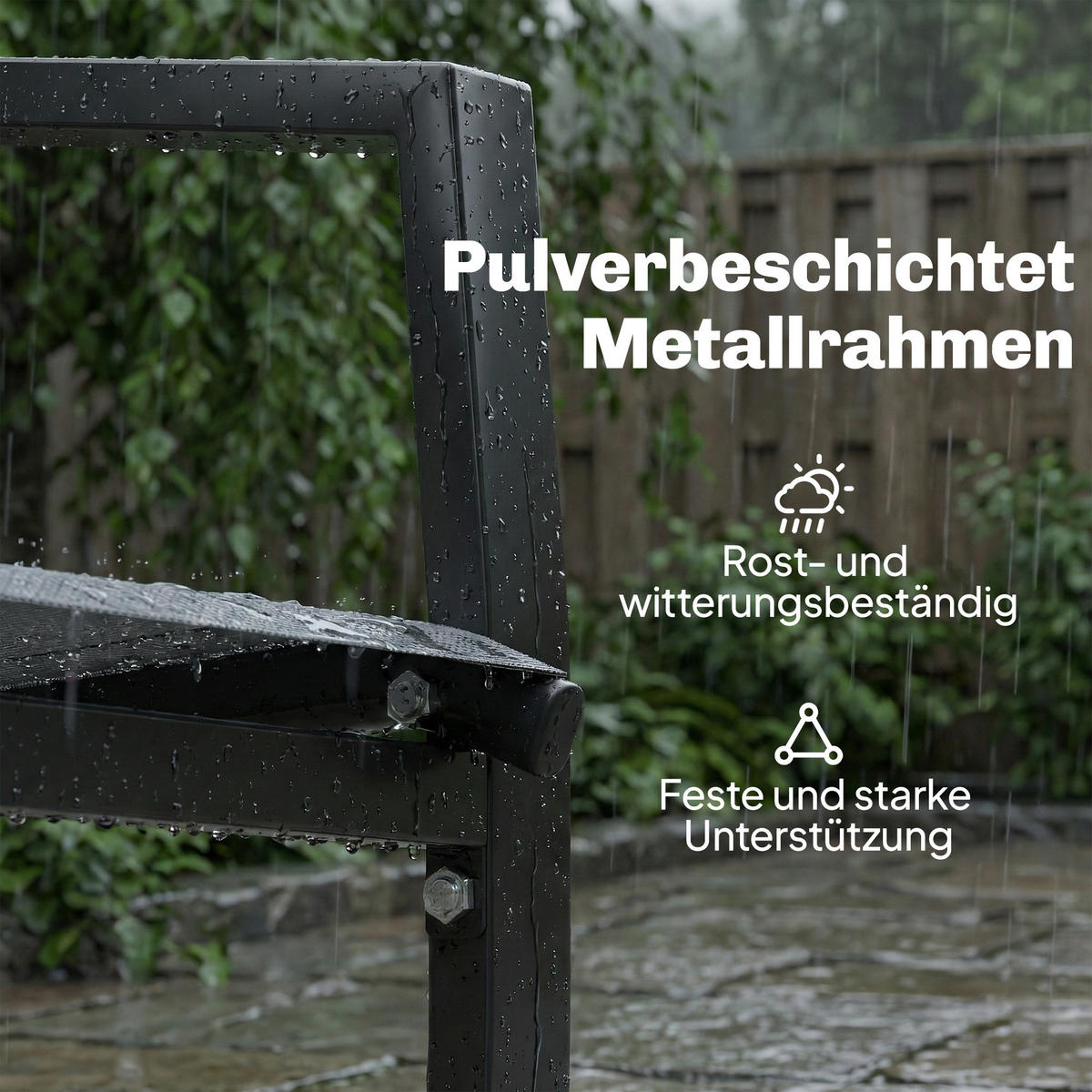 GARTENBANK Metall Texteline Grau - Grau, Metall (67/81/135cm) - Outsunny
