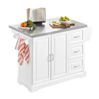 KÜCHENINSEL Weiß - Weiß/Grau, Holzwerkstoff (130/91/46cm) - SoBuy