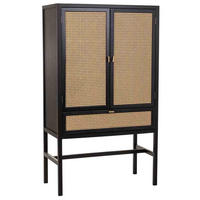 HIGHBOARD aus Holz und Netz, Schwarz, 97x47x167 cm - Schwarz, Holz (97/167/47cm) - Wanderlust