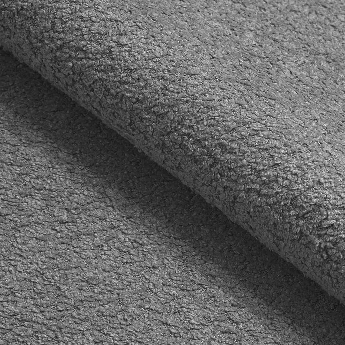 POLSTERBETT LUX RICO mit Kopfteil, 160 x 200 cm, Doppelbett mit Lattenrost aus Holz, Boucle-Stoff Grau, Füße in Farbe: Braun - Grau, Holz/Textil (160/200cm) - Alpi-Möbel