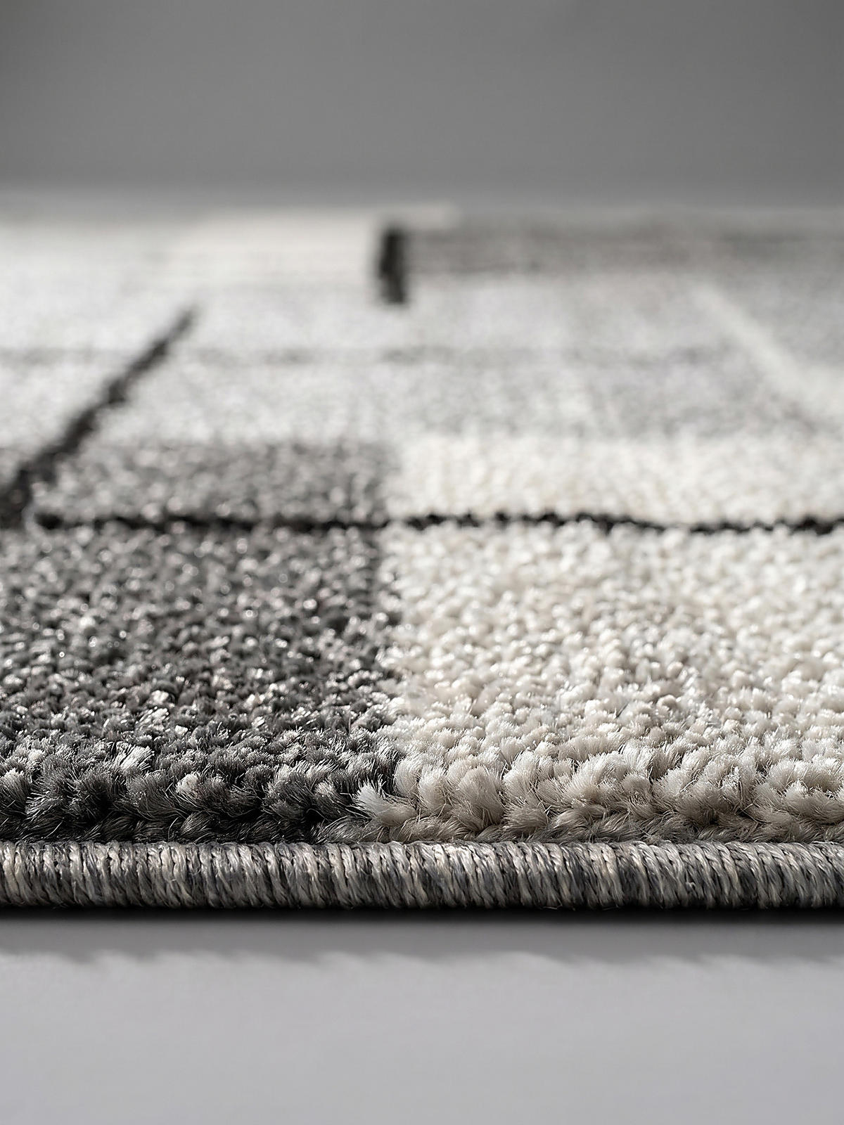 TEPPICH Niederflor Patchwork THUR Polypropylen Grau 80 x 140 cm - Grau, Textil (200/280cm) - KADIMA DESIGN