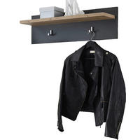 GARDEROBENPANEEL Kastanie und grau Fresco , Flur Wandgarderobe, 80 x 23 cm - Kastanienfarben/Grau, Holzwerkstoff (80/23/18cm) - Furn.Design