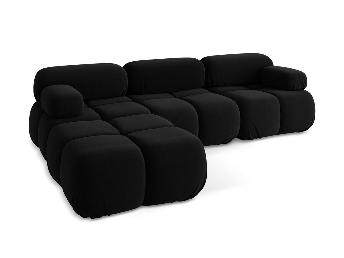 ECKSOFA Beidseitig Samt Stoff Schwarz - Schwarz/Orange, Kunststoff/Textil (285/191cm) - Makamii