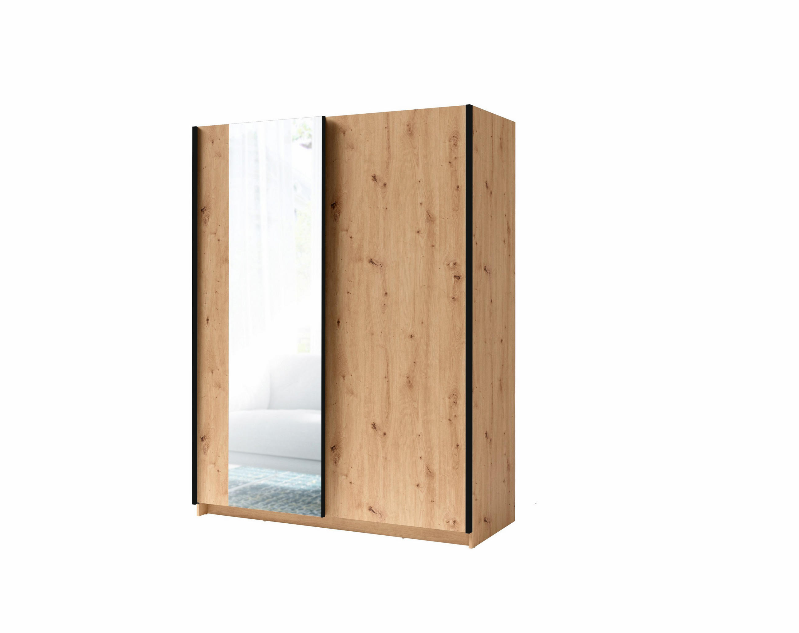 Masseno Schwebetürenschrank Eiche Artisan 180.6x198.5x62 cm