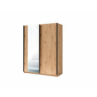 SCHWEBETÜRENSCHRANK ELRON 180,6/198,5/62cm 2-türig mit Spiegel Eiche Artisan - Eiche Artisan, Holzwerkstoff (180.6/198.5/62cm) - MASSENO