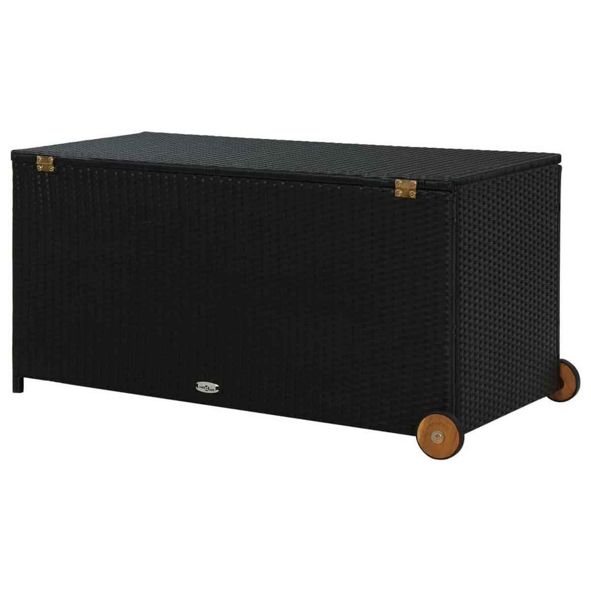 GARTEN-AUFLAGENBOX Schwarz 120x65x61 cm Poly Rattan - Schwarz, Holz (65/61/120cm) - furnicato
