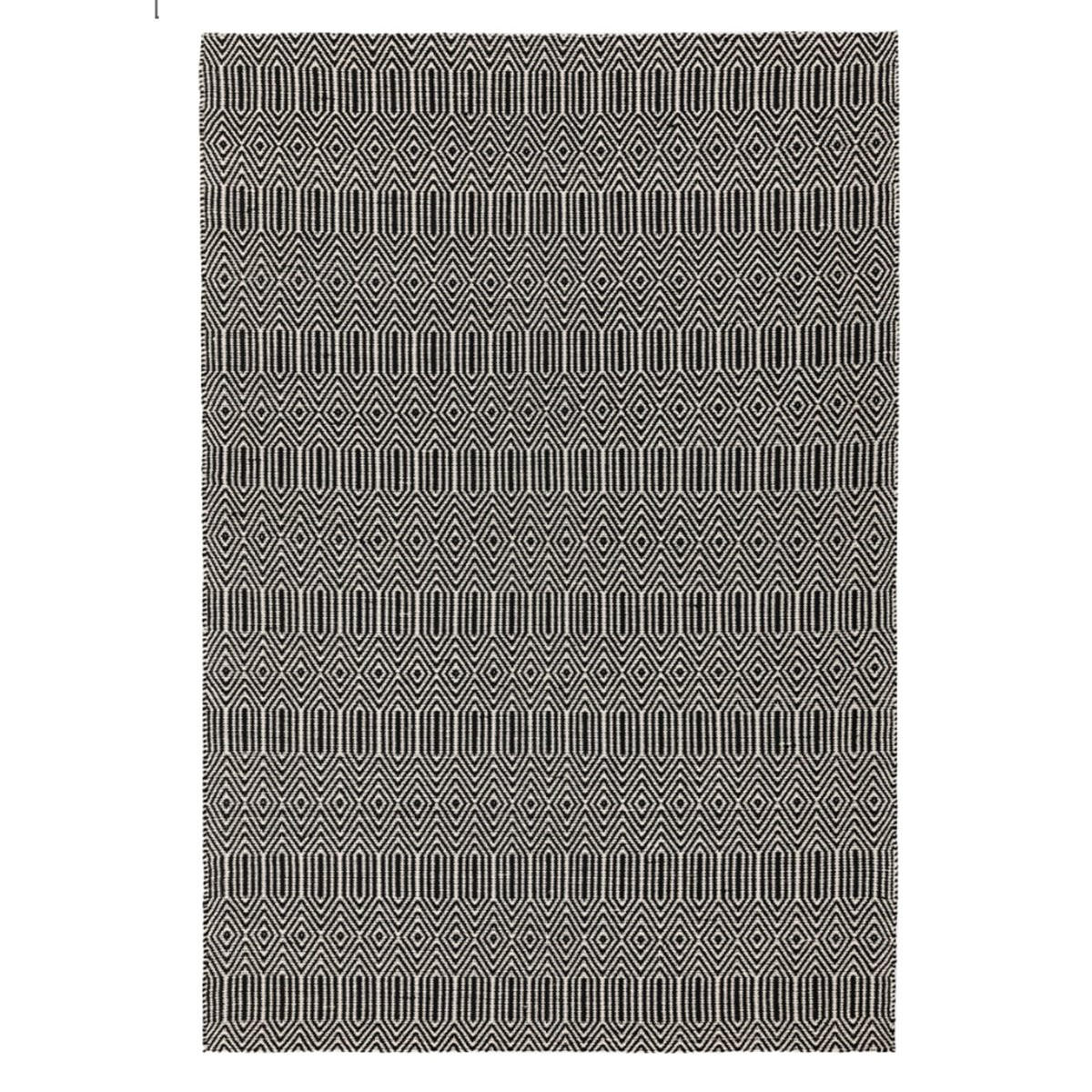 TEPPICH Handgewebter aus Wolle und Baumwolle im Berber-Stil SILWAN Schwarz 200 x 300 cm - Schwarz, Naturmaterialien (200/300cm) - Novatrend