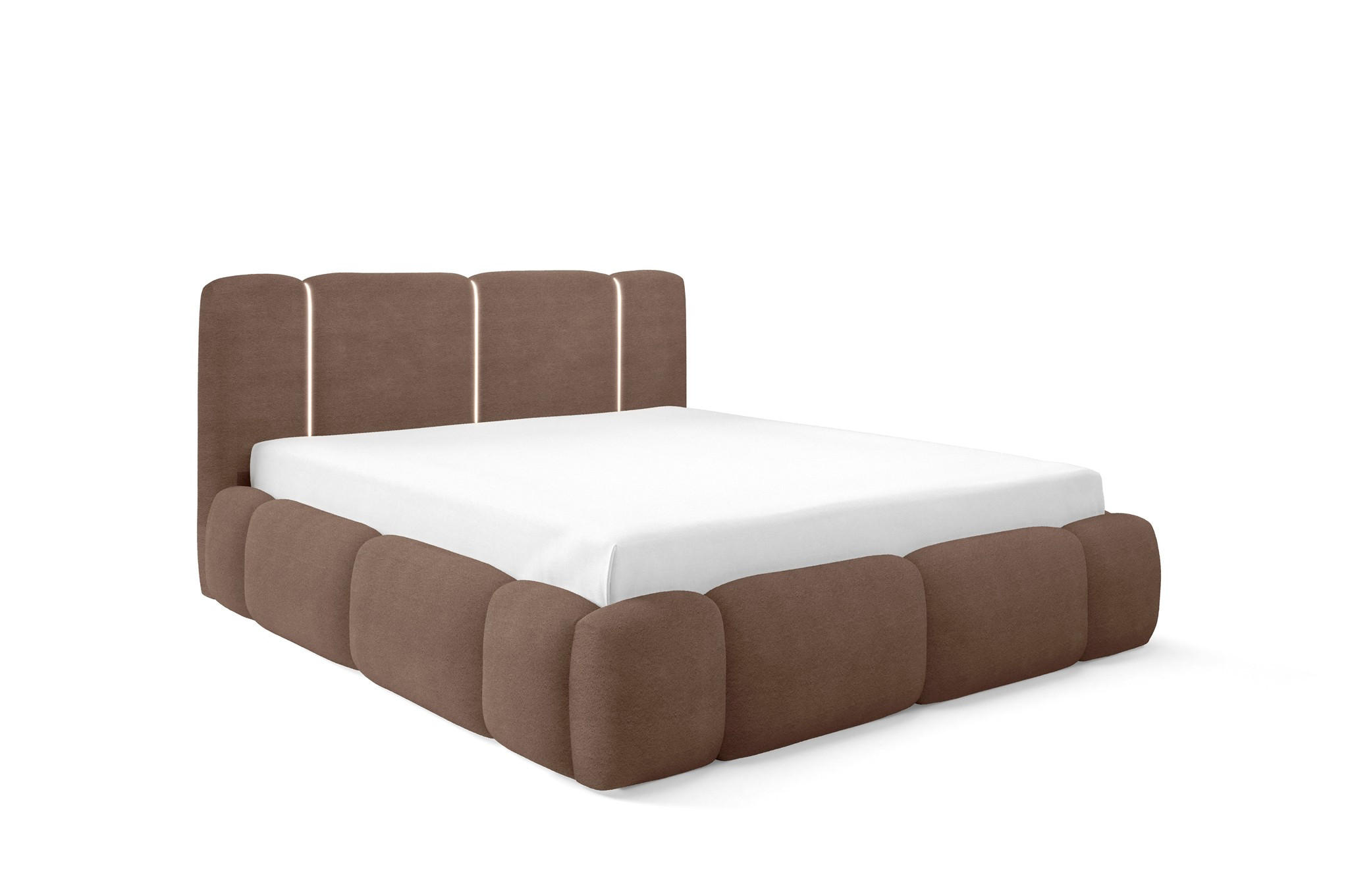 POLSTERBETT Springs Komplettset - Braun, Holzwerkstoff/Textil (120/200cm) - Fun Möbel
