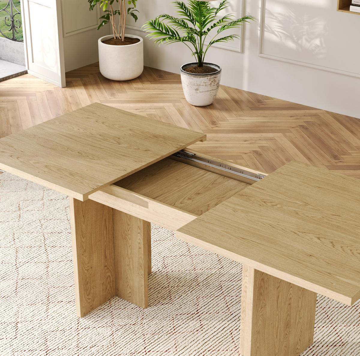 ESSTISCH 80/180/75 cm Eichefarben aus MDF mit 30 mm Tischplatte - Eichefarben, Holzwerkstoff (180/80/75cm) - OKWISH